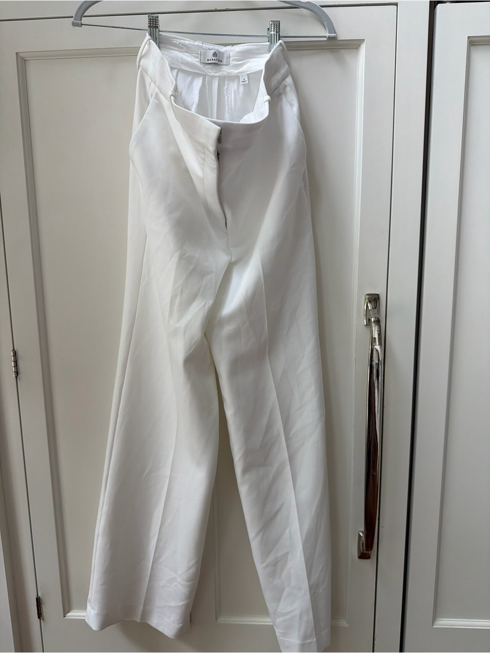 Aritzia White Wide-Leg High-Waist Trousers